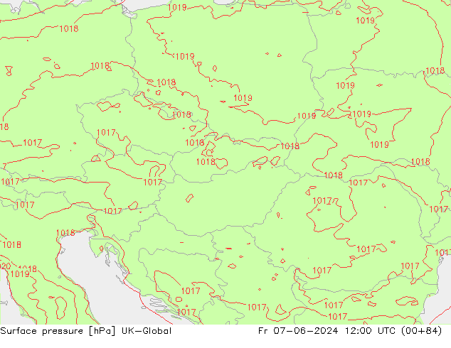 приземное давление UK-Global пт 07.06.2024 12 UTC