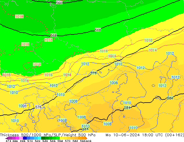 Thck 500-1000hPa UK-Global Mo 10.06.2024 18 UTC