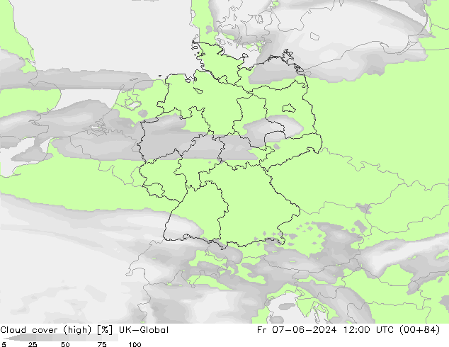 Bewolking (Hoog) UK-Global vr 07.06.2024 12 UTC