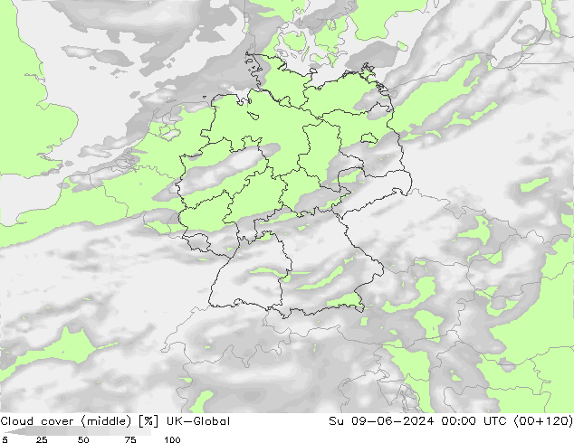 Nubes medias UK-Global dom 09.06.2024 00 UTC