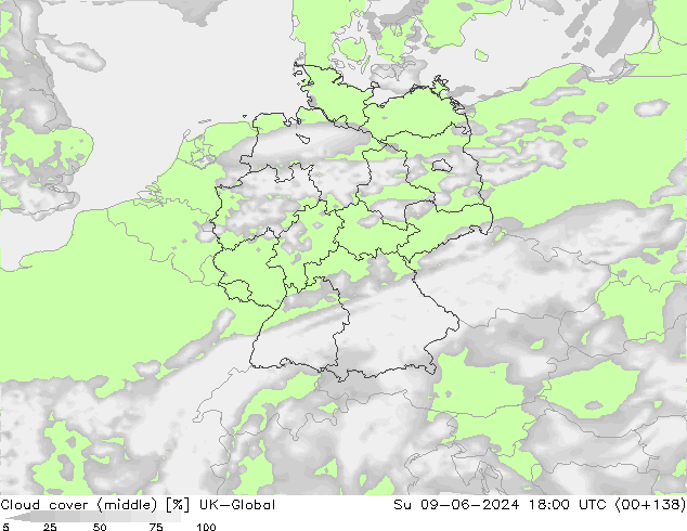 Cloud cover (middle) UK-Global Su 09.06.2024 18 UTC