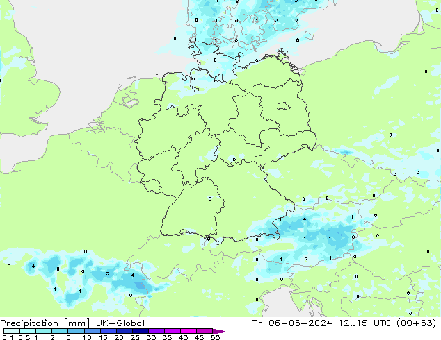 Precipitación UK-Global jue 06.06.2024 15 UTC