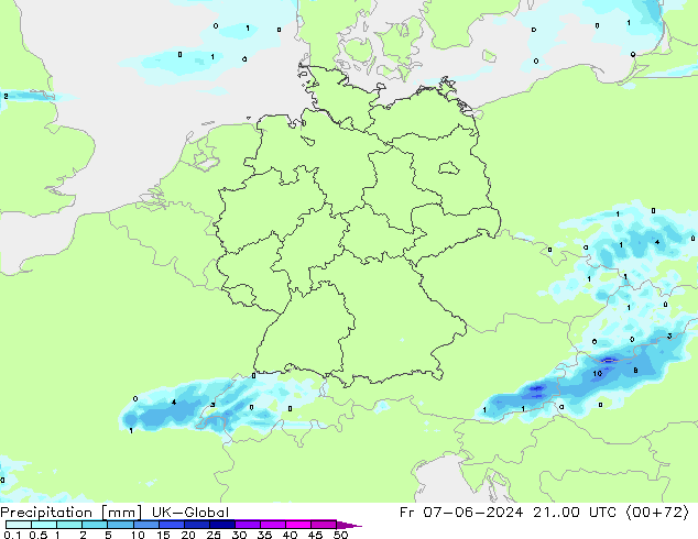 Precipitation UK-Global Fr 07.06.2024 00 UTC