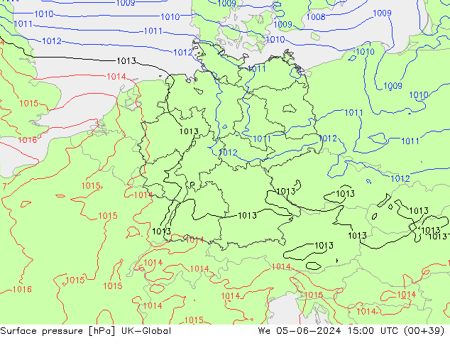 Surface pressure UK-Global We 05.06.2024 15 UTC