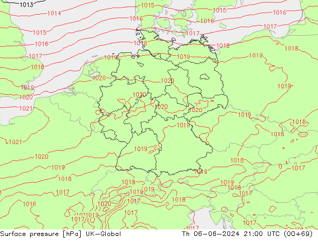 Luchtdruk (Grond) UK-Global do 06.06.2024 21 UTC