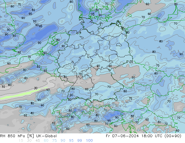 RH 850 hPa UK-Global Pá 07.06.2024 18 UTC