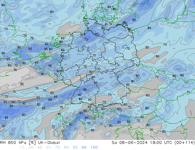 850 hPa Nispi Nem UK-Global Cts 08.06.2024 18 UTC