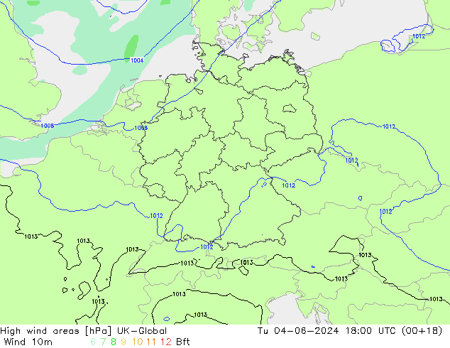 High wind areas UK-Global Tu 04.06.2024 18 UTC