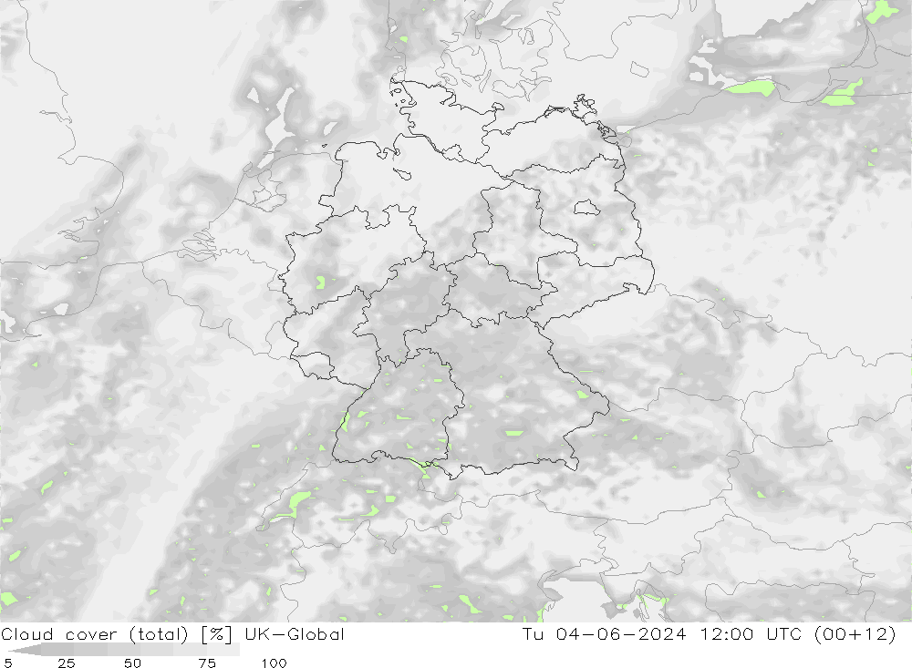 Cloud cover (total) UK-Global Tu 04.06.2024 12 UTC