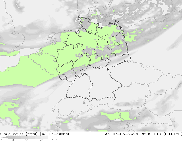 zachmurzenie (suma) UK-Global pon. 10.06.2024 06 UTC