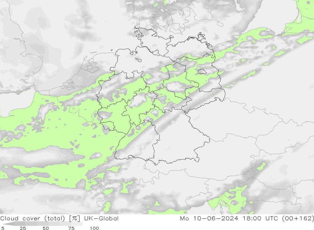 zachmurzenie (suma) UK-Global pon. 10.06.2024 18 UTC