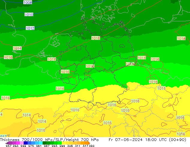 Thck 700-1000 hPa UK-Global pt. 07.06.2024 18 UTC