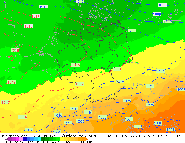 Thck 850-1000 hPa UK-Global Seg 10.06.2024 00 UTC