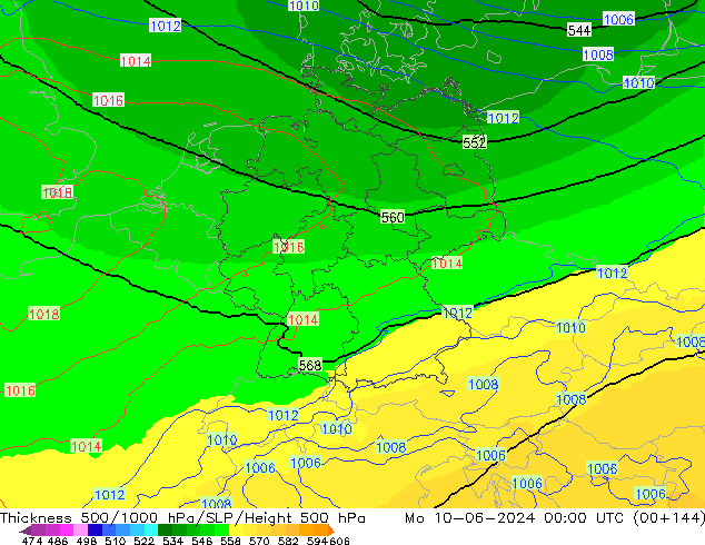 Thck 500-1000hPa UK-Global  10.06.2024 00 UTC