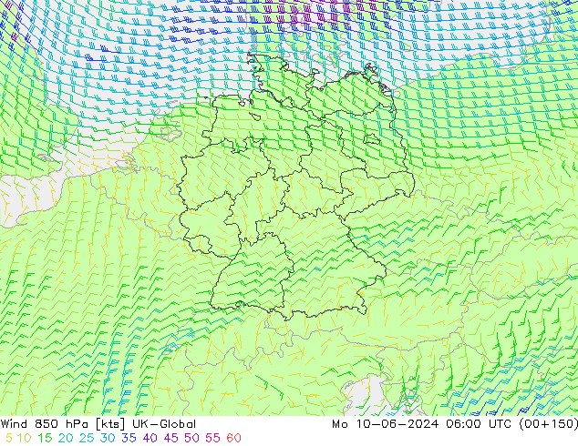  850 hPa UK-Global  10.06.2024 06 UTC
