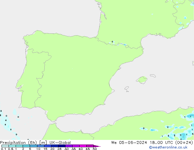 Precipitation (6h) UK-Global We 05.06.2024 00 UTC