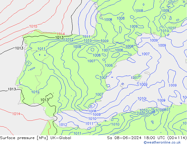 Yer basıncı UK-Global Cts 08.06.2024 18 UTC