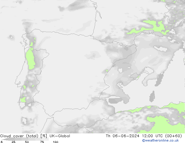 nuvens (total) UK-Global Qui 06.06.2024 12 UTC