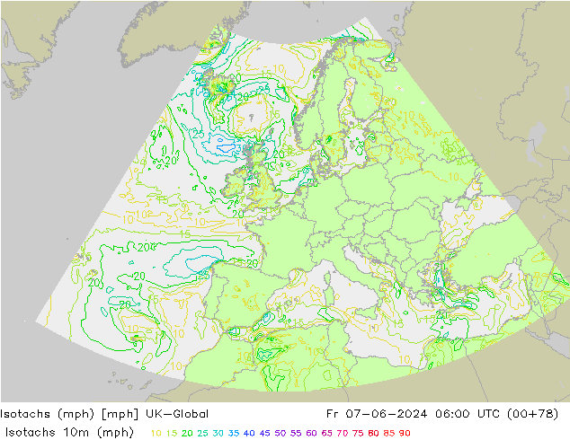 Izotacha (mph) UK-Global pt. 07.06.2024 06 UTC