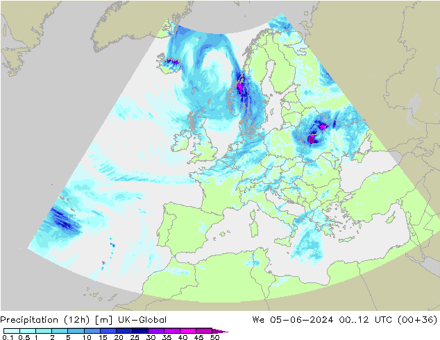 Nied. akkumuliert (12Std) UK-Global Mi 05.06.2024 12 UTC