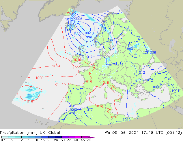 Precipitation UK-Global We 05.06.2024 18 UTC