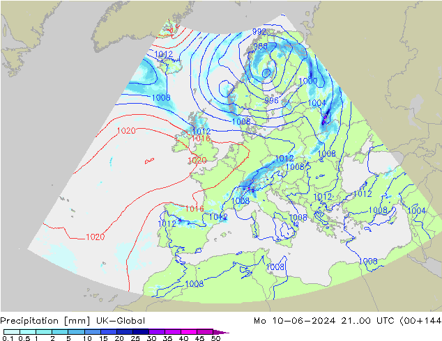 Precipitation UK-Global Mo 10.06.2024 00 UTC