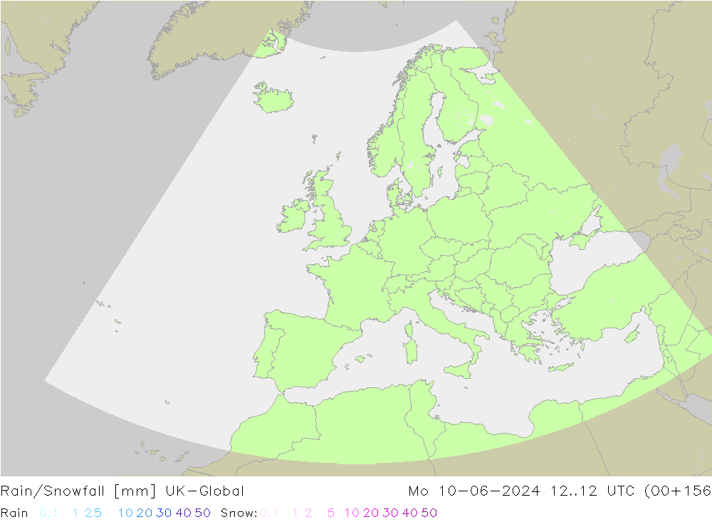 Regen/Sneeuwval UK-Global ma 10.06.2024 12 UTC