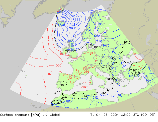 приземное давление UK-Global вт 04.06.2024 03 UTC