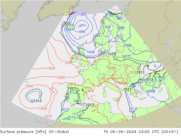 Surface pressure UK-Global Th 06.06.2024 03 UTC