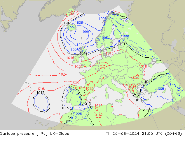 Luchtdruk (Grond) UK-Global do 06.06.2024 21 UTC