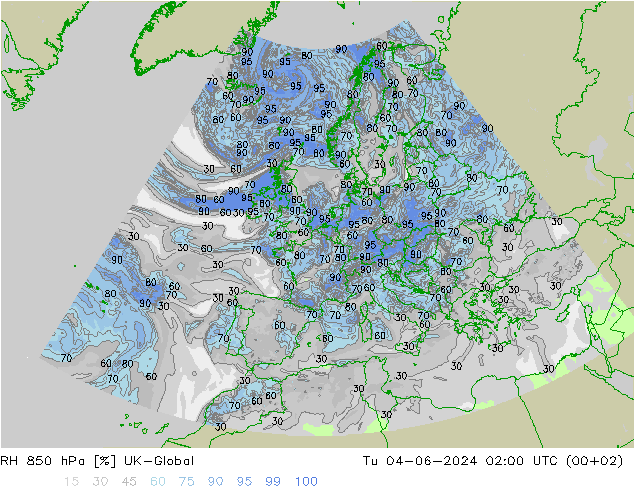 RH 850 hPa UK-Global Tu 04.06.2024 02 UTC