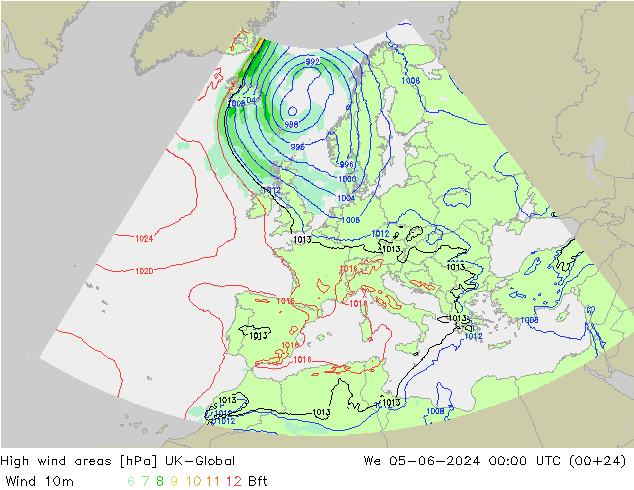 High wind areas UK-Global Qua 05.06.2024 00 UTC