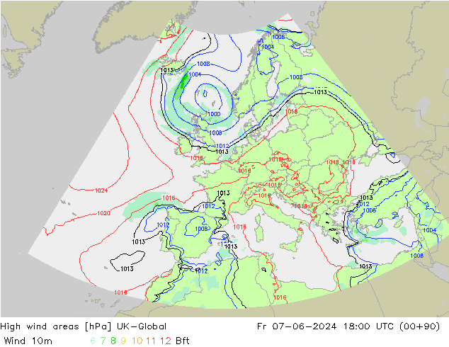 High wind areas UK-Global  07.06.2024 18 UTC