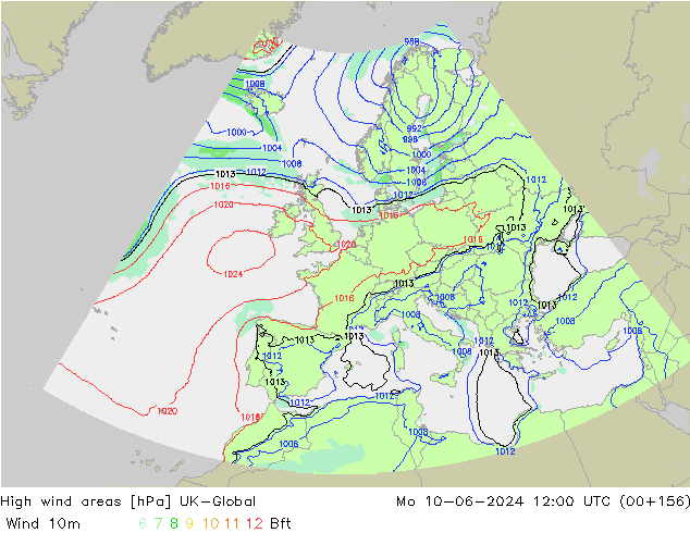High wind areas UK-Global Po 10.06.2024 12 UTC