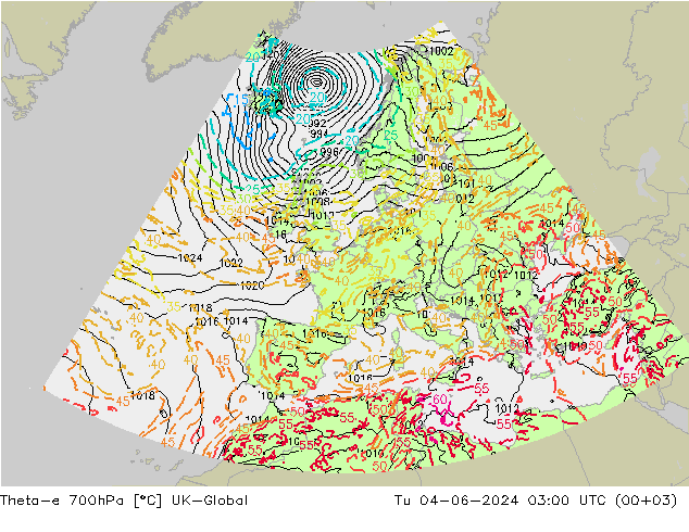 Theta-e 700hPa UK-Global Ter 04.06.2024 03 UTC