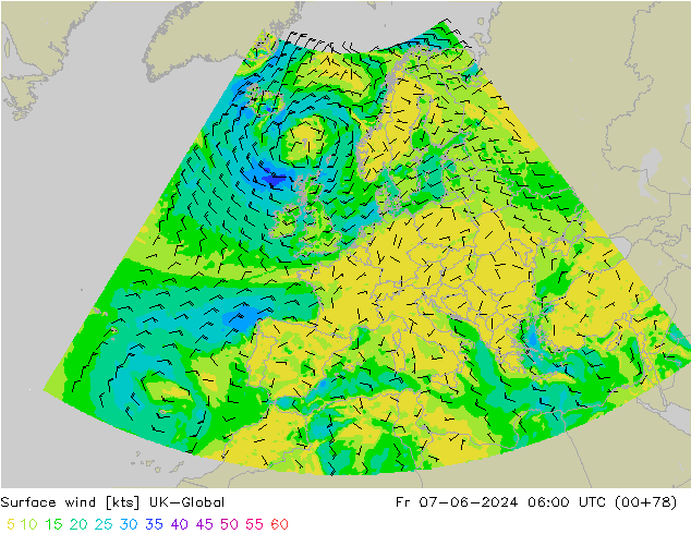 Vento 10 m UK-Global ven 07.06.2024 06 UTC