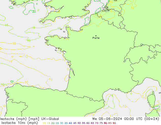 Isotachs (mph) UK-Global St 05.06.2024 00 UTC