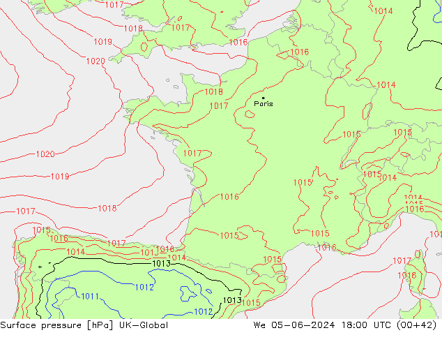 Bodendruck UK-Global Mi 05.06.2024 18 UTC