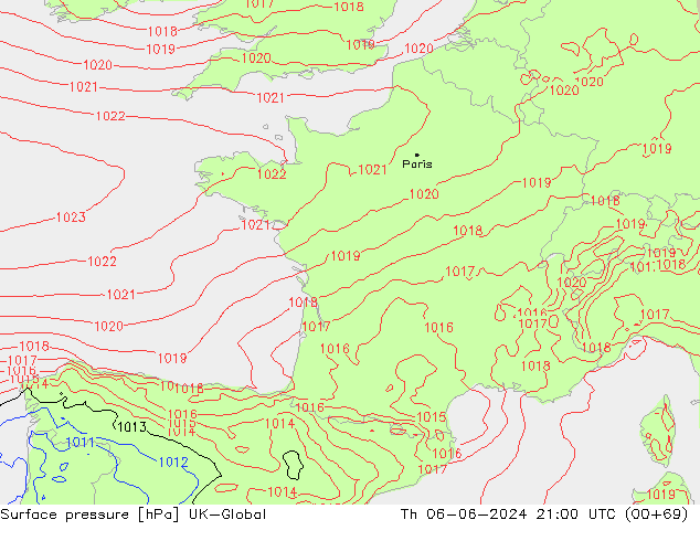 Yer basıncı UK-Global Per 06.06.2024 21 UTC