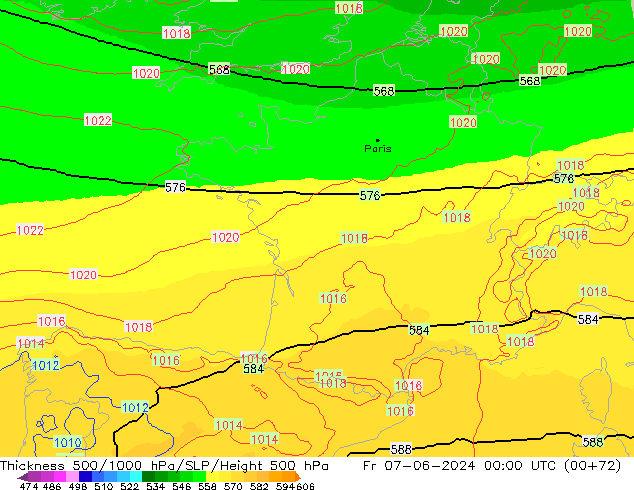 Thck 500-1000hPa UK-Global Pá 07.06.2024 00 UTC