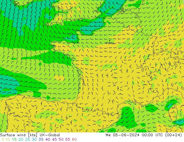 Bodenwind UK-Global Mi 05.06.2024 00 UTC