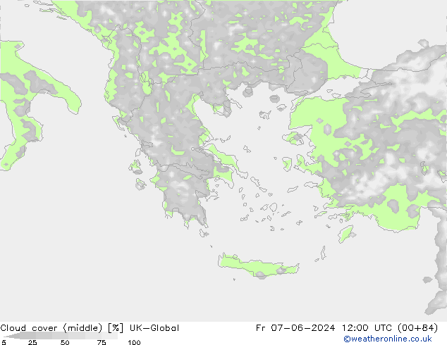 Cloud cover (middle) UK-Global Fr 07.06.2024 12 UTC