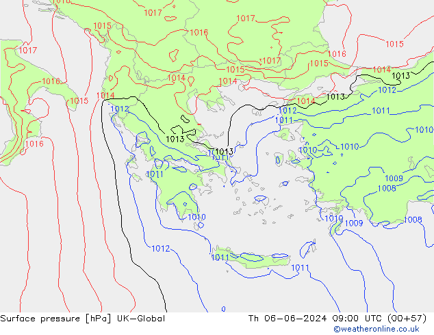 Yer basıncı UK-Global Per 06.06.2024 09 UTC