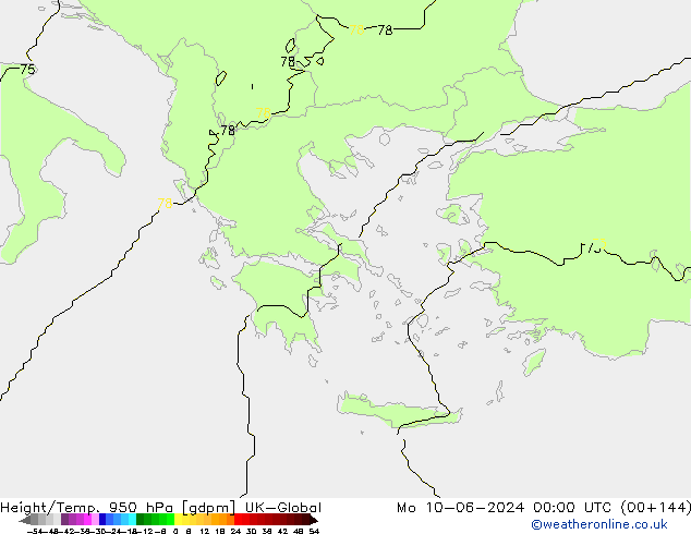 Height/Temp. 950 hPa UK-Global Po 10.06.2024 00 UTC
