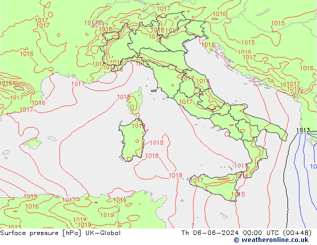 Yer basıncı UK-Global Per 06.06.2024 00 UTC