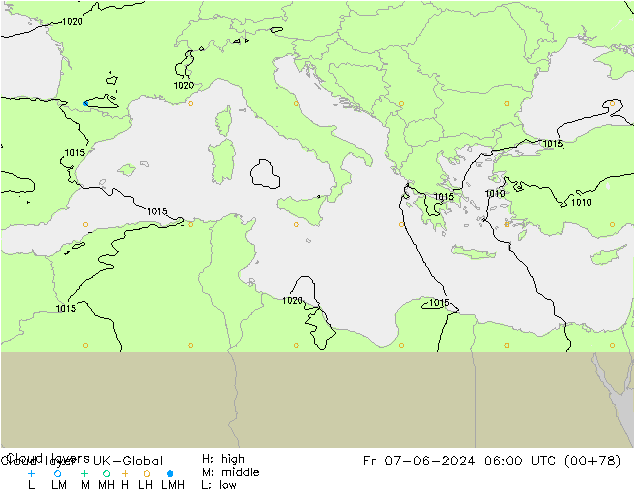 Cloud layer UK-Global Fr 07.06.2024 06 UTC