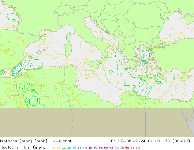 Isotachs (mph) UK-Global ven 07.06.2024 00 UTC