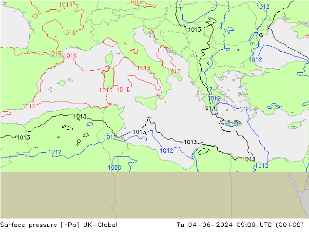 Yer basıncı UK-Global Sa 04.06.2024 09 UTC