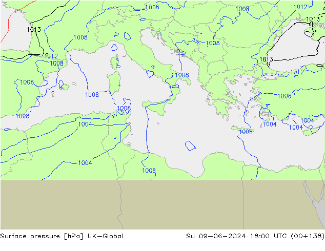 Yer basıncı UK-Global Paz 09.06.2024 18 UTC