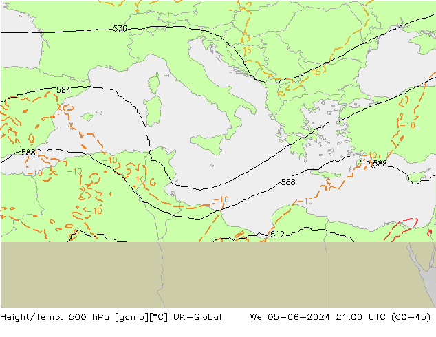 Height/Temp. 500 hPa UK-Global We 05.06.2024 21 UTC